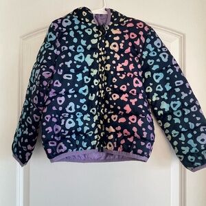 Colorful Leopard Print Girls Puffer Jacket. Size 6. Epic Threads.